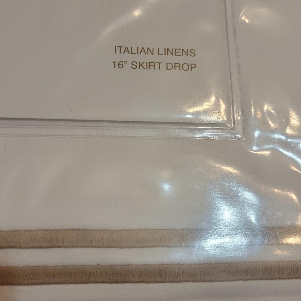 Hudson Park Collection Italian Percale Bedskirt Champagne Cotton White